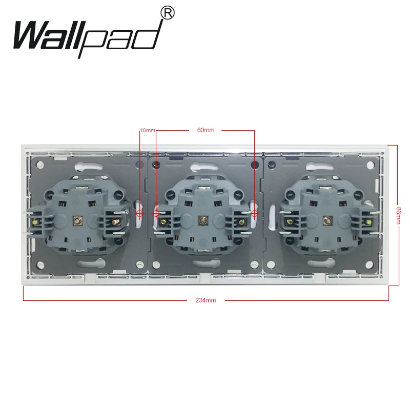 3 ЕС Shuko розетка Wallpad люксовые клавишные белого цвета с украшением в виде