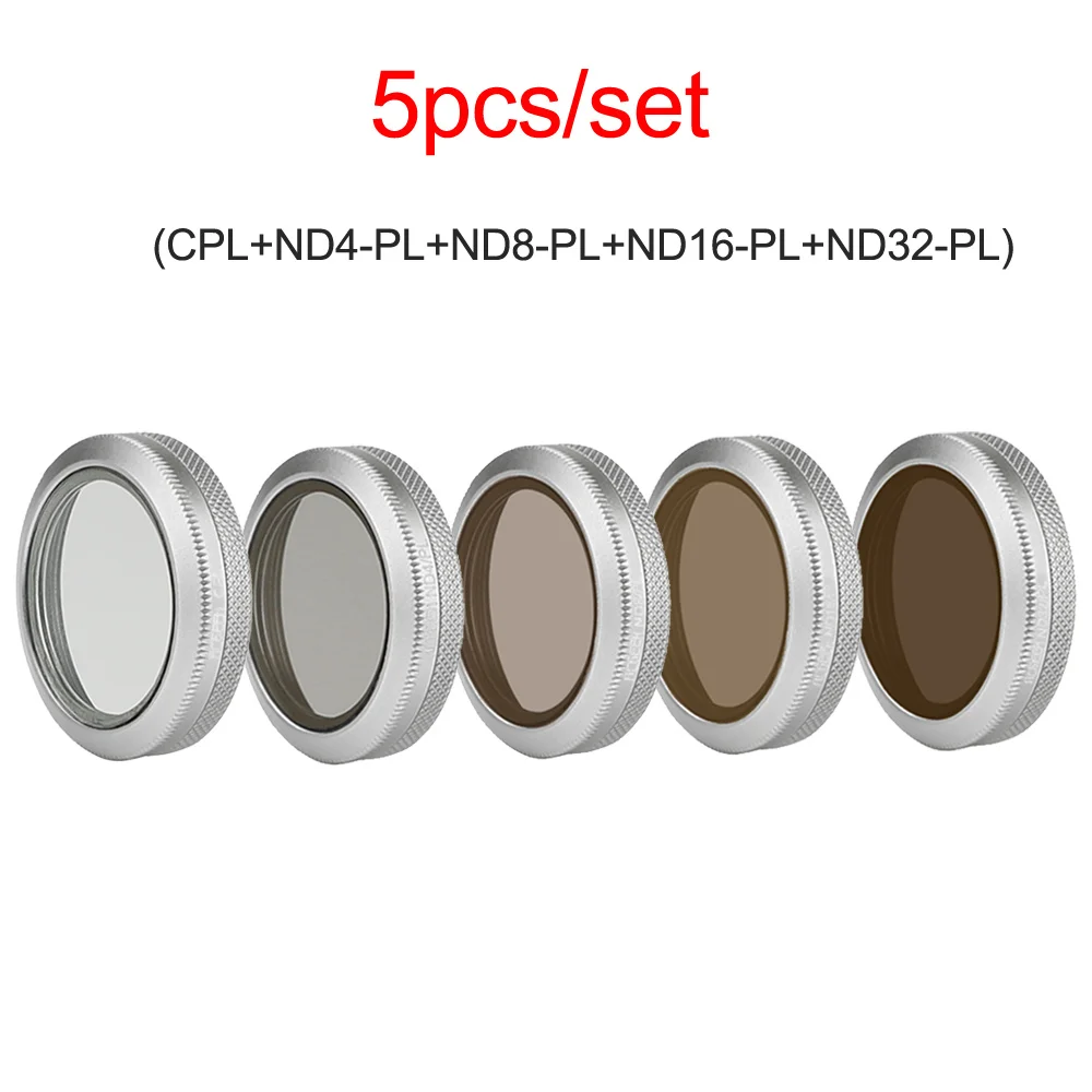 

CPL/ND-PL Lens Filter 5 Pieces Mavic 2 Zoom Camera Lens Filter Set ND8/16/32-PL Filters Kit Mavic 2 Zoom Filter Accessory