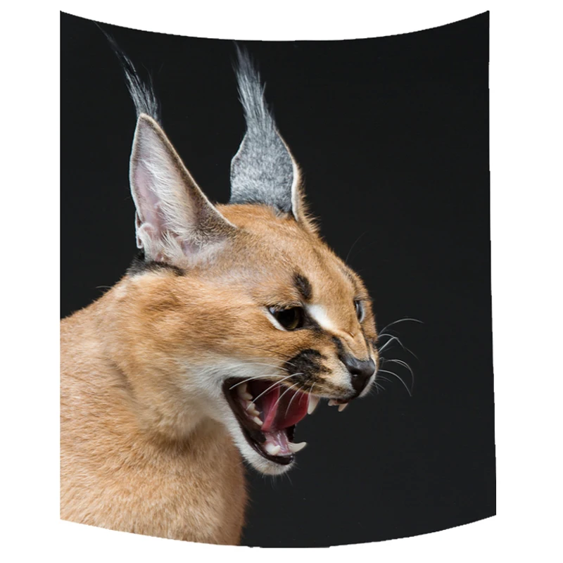 Гобелен настенный с котом из каракаля большой декоративный экран тканевый