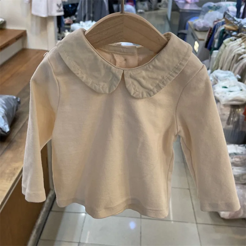 

Рубашки, футболки, топы с длинным рукавом, о-образным вырезом, пуловер, однотонные, обычные, хлопковые, новые, модные, повседневные, простые, м...