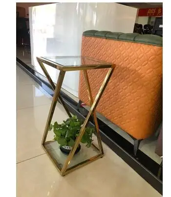 

Modern simple light luxury flower rack with two layers of stainless steel