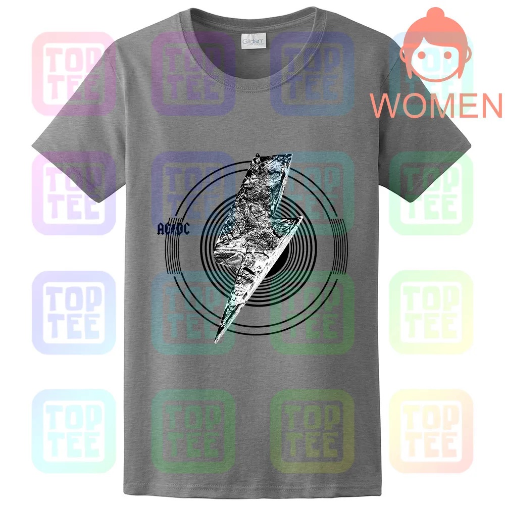 AC/DC Мужская Однотонная футболка черная - Цвет: WOMEN-GRAY