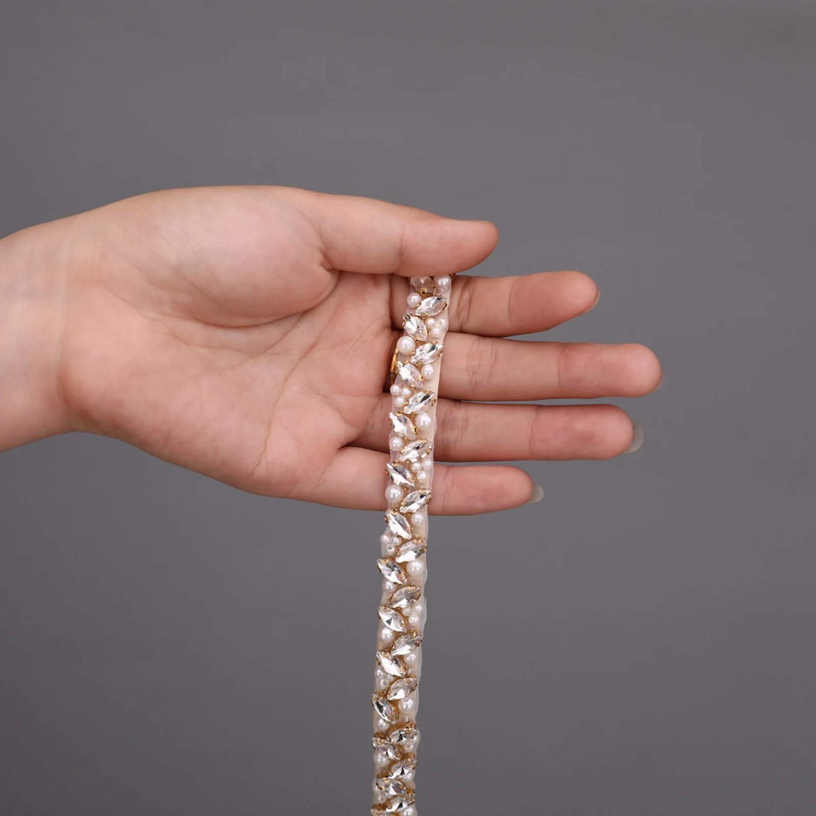 

S383-G Pearl Golden Wedding Dress Belt Diamond Bridal Belt Luxury Rhinestone Belt Bridal Accessories Trim Applique Bridal Belt