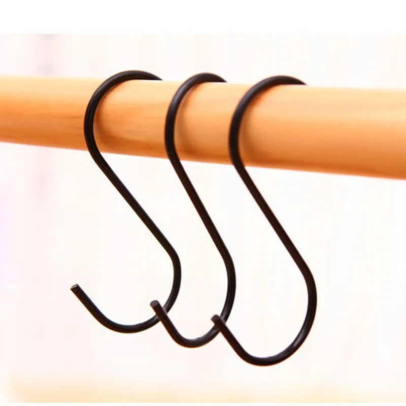 

3pcs/lot S-shaped Hooks Hanging Hanger Storage Holders Anti-rust Metal Hangers Metal Hooks Pothooks Hanger Holder Accessories