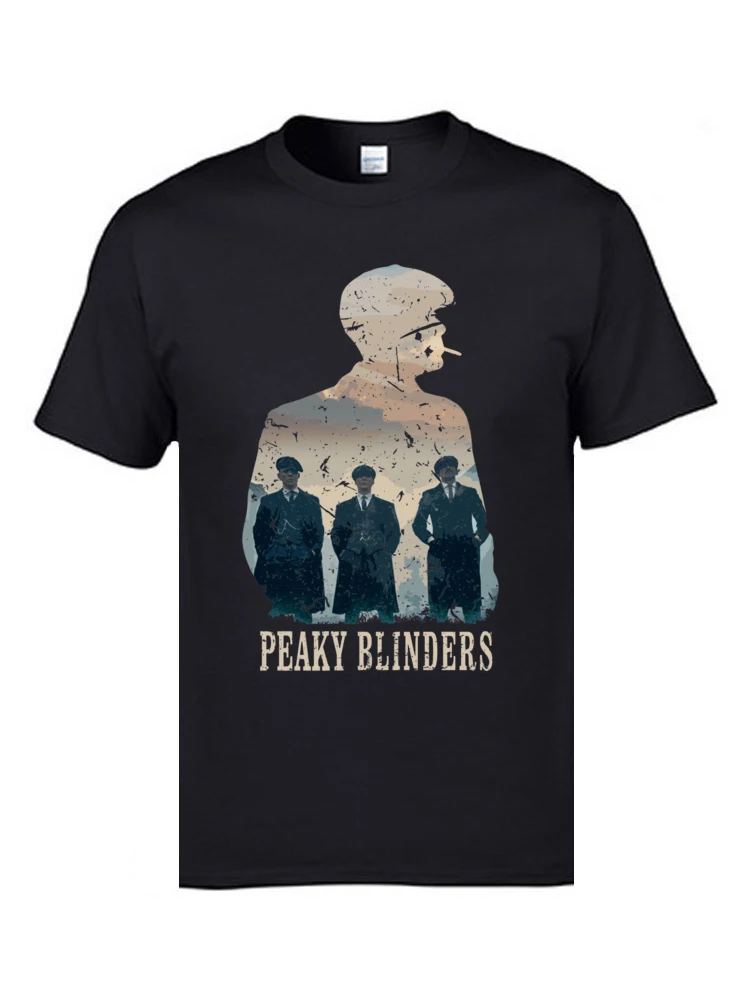 Удивительные футболки Peaky Blinders хлопковая ткань одежда День отца круглый вырез