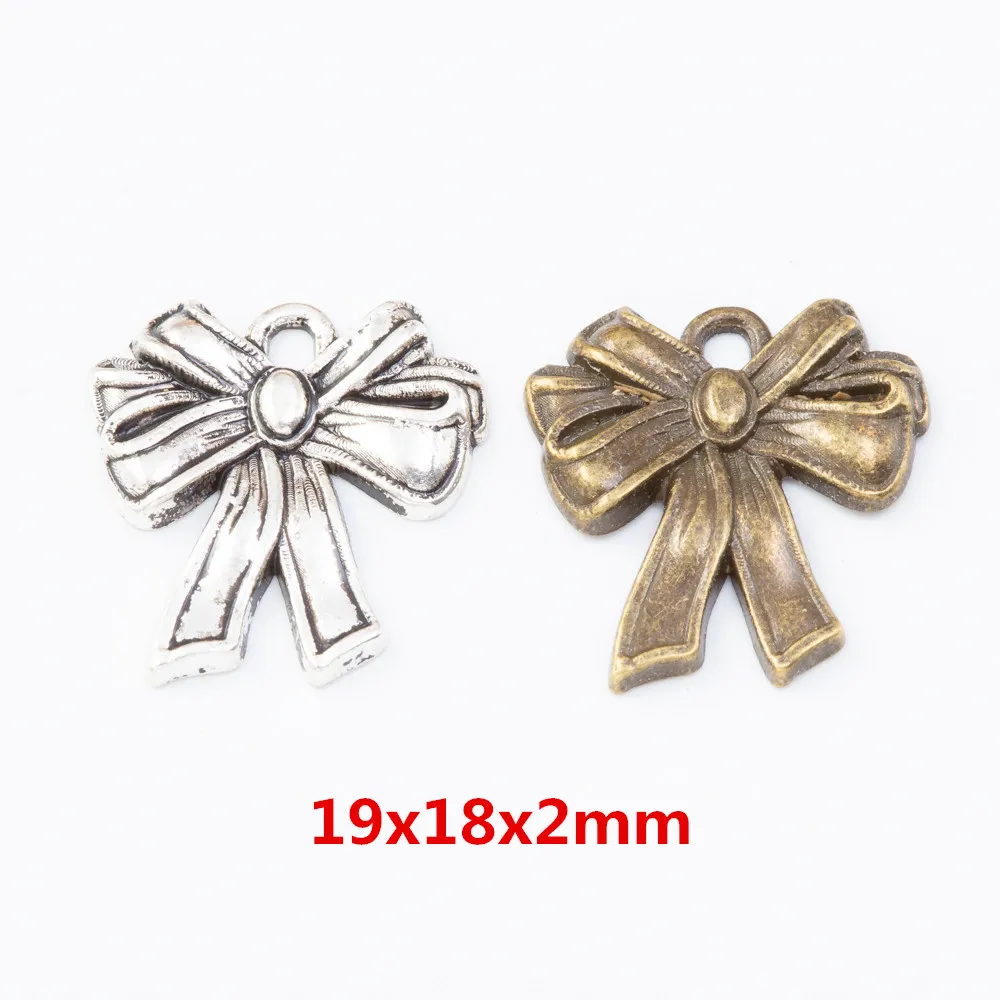 

120 pieces of retro Bow pendant zinc alloy pendant DIY European style jewelry making 7703