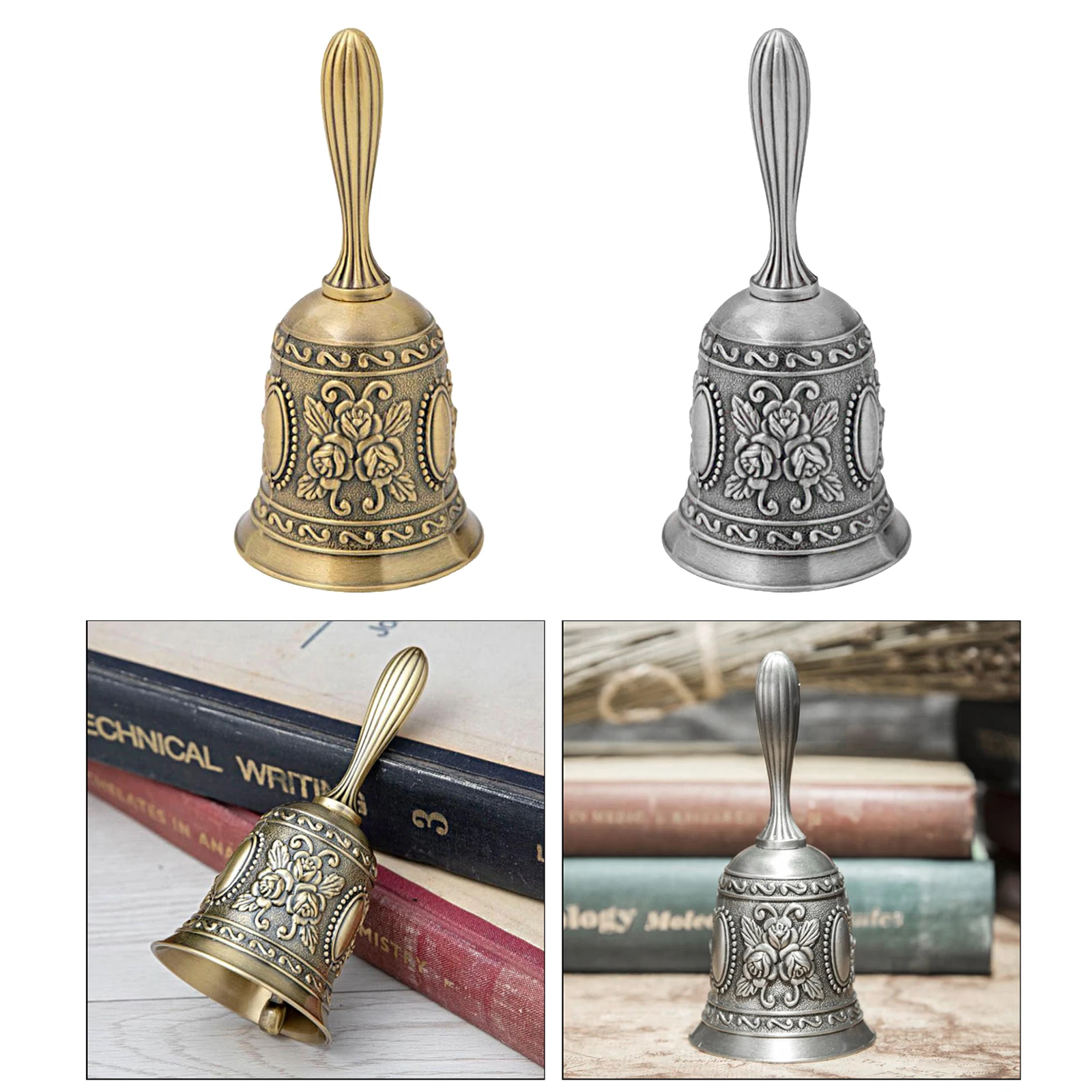 

Hand Service Call Bell Desk Counter Reception Restaurant Bar Antique Silver