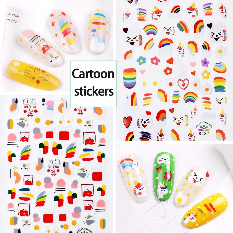 

Nail Stickers Anime Glitter 3D Cute Cartoons Luxury DIY For Art Nail Design Manicure Accessories Decor Stickers On Nails