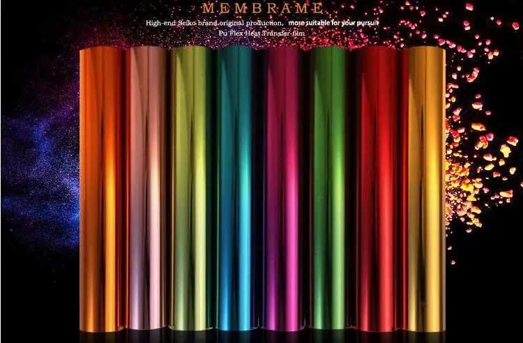 Бесплатная доставка 25смх50см (10"x20") металлическая PU пленка для термопереноса на прессе для резки плоттера на футболке DIY фольга для пленки на бумаге.