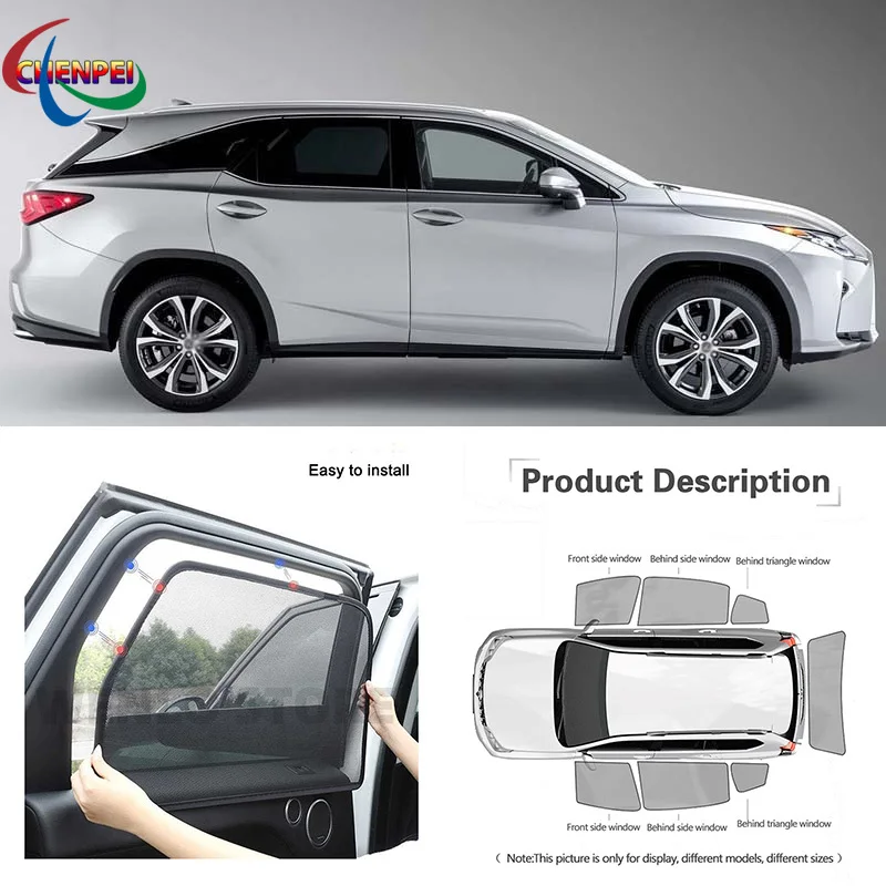 For Lexus RX 2016 Car Full Side Windows Magnetic Sun Shade UV Protection Ray Blocking Mesh Visor Car Decoration Accessories