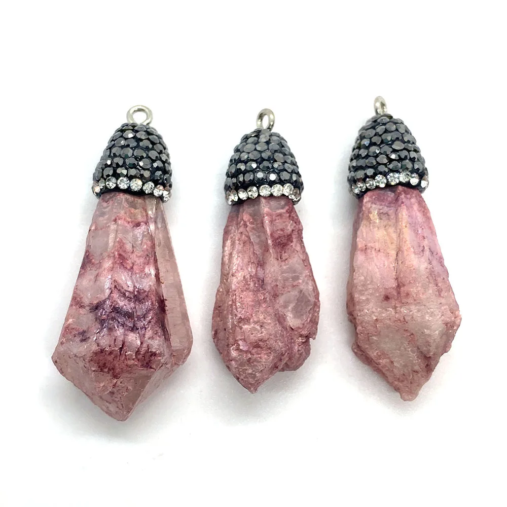 1 шт. Подвеска из натурального камня неправильной формы алмазная оправа кристалл