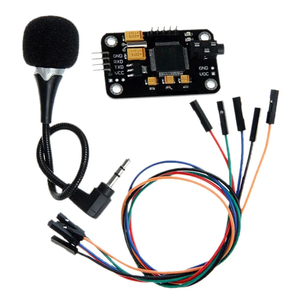 

Control Durable Voice Recognition Module with Black Microphone Serial Port Control Sound Speech Control Board High Sensitivity