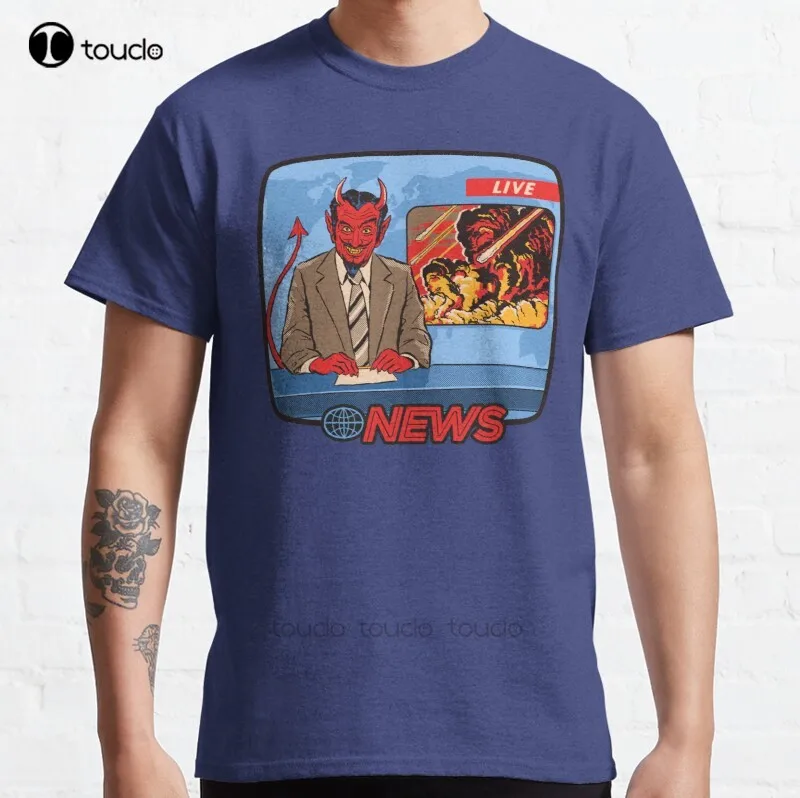 

Классическая хлопковая Мужская футболка New Breaking News