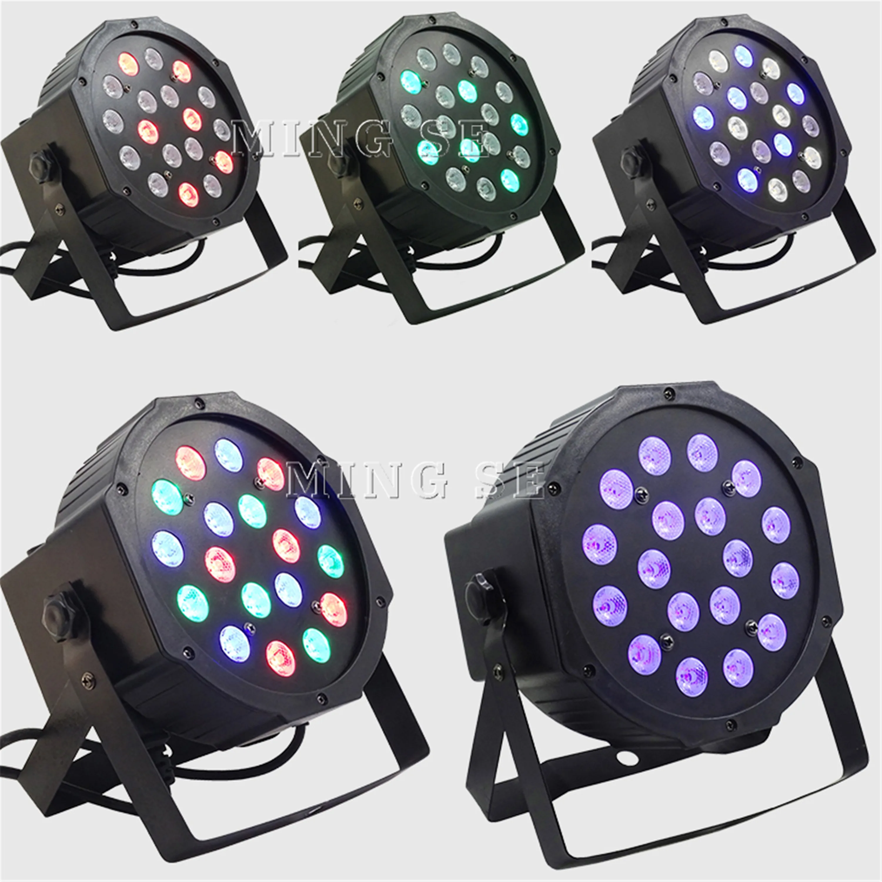Светодиодный светильник Par 18x3W 54W высокой мощности RGB Светильник с DMX512 Master Slave LED Flat