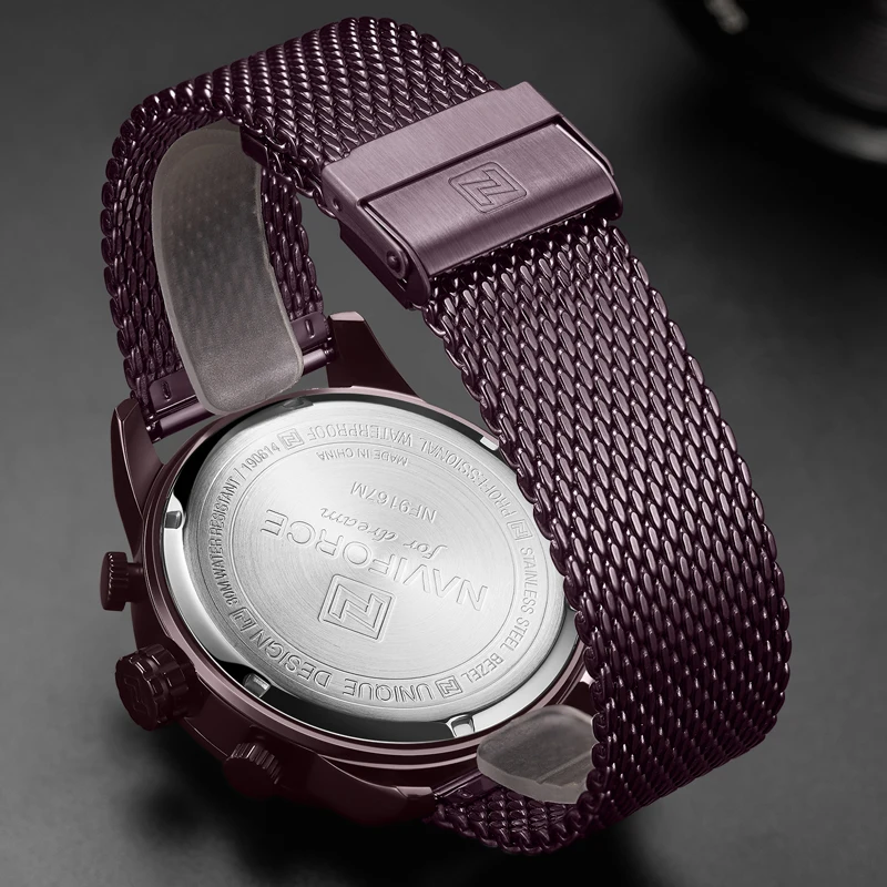 

Men Watches NAVIFORCE Top Luxury Brand Fashion Army Military Sports Quartz Watch Mens Stainless Steel Waterproof Wristwatches