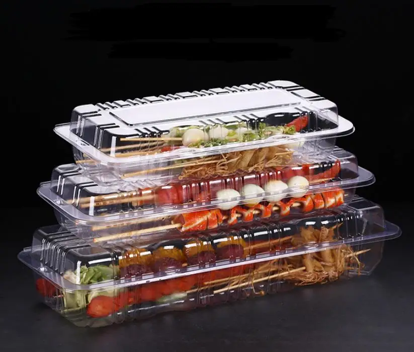 

200pcs Disposable Plastic Reusable Take Out Box Meal Storage Food Lunch Box Reusable Containers Home Lunchbox SN3632
