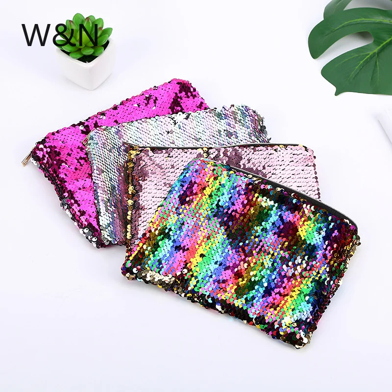 Разноцветный чехол для карандаша с двусторонними блестками девочек милый