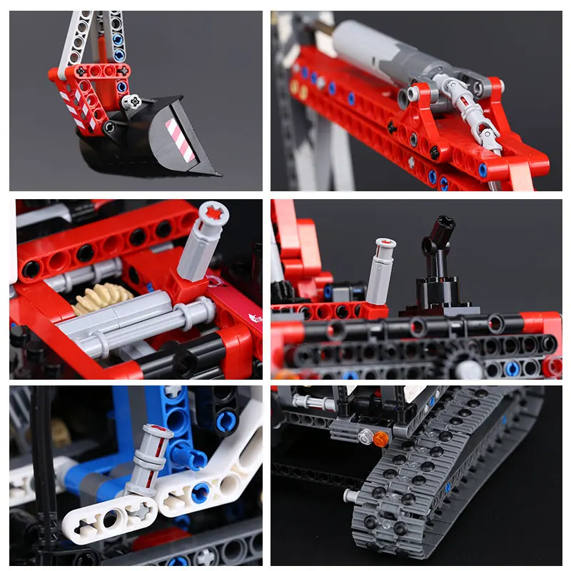 20025 Technic красный инженерный экскаватор набор совместим с 8294 строительные блоки кирпичи развивающие игрушки подарок для мальчиков