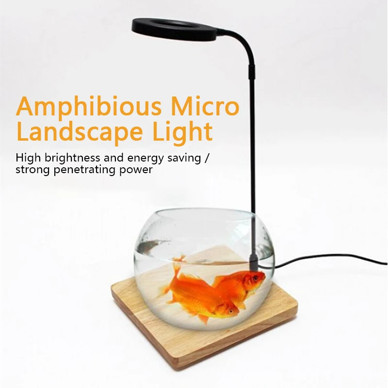 

Aquarium bamboo board wood lamp mini fish tank landscape light rain tank water grass lighting 5W does not contain low board