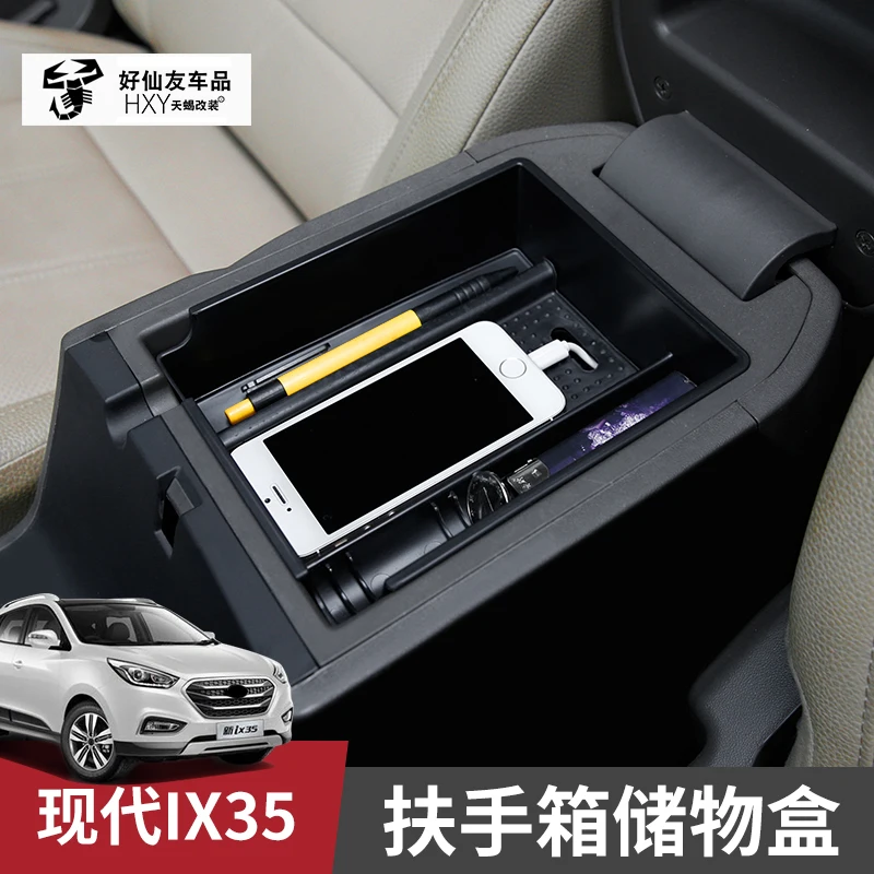 

Car-Styling Car Central armrest box storage box decoration for Hyundai IX35 2010 2011 2012 2013 2014 2015 2016