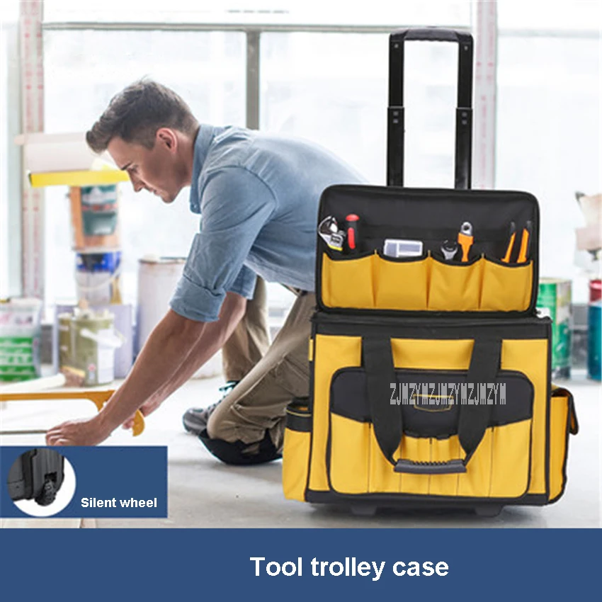 Trolley Wheel Toolbox  Multifunction Roller Type Tool Trolley Case Large Capacity Thickening Wear-resistant Trolley Bag