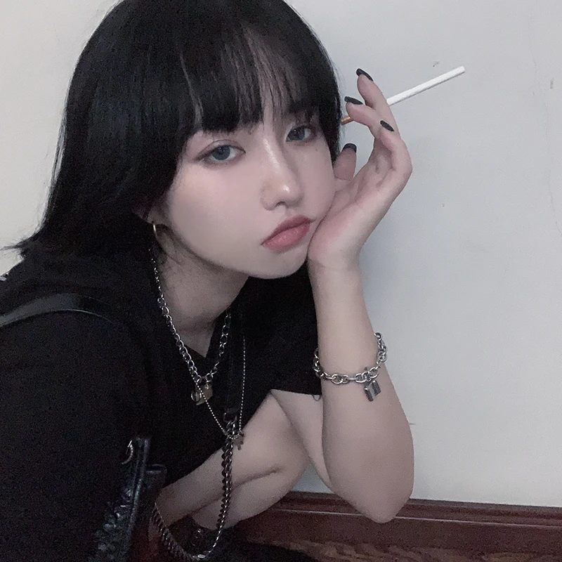 HZ 2019 холодный замок крест цепочка в стиле панк рок регулируемый браслет длинной