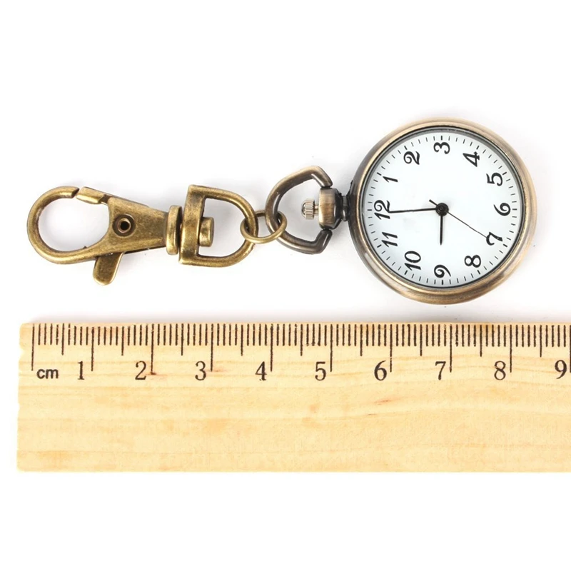 Bronze Color Round Pendant Quartz Watch Pocket Keyring Ladies Kids Gift Xmas | Наручные часы