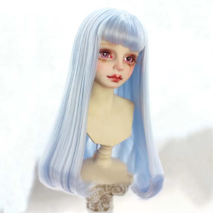 Прямой парик Allaosify 1/3 1/4 1/6 1/8 для кукол Bjd из термостойкого волокна бесплатная
