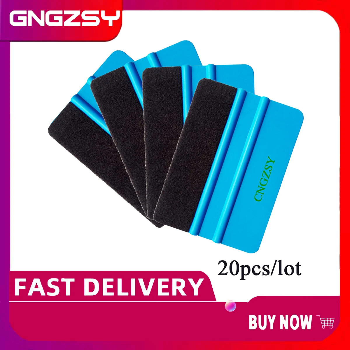 

20pcs Auto Felt Squeegee Household Cleaning Scraper Vinyl Cleaner Carbon Fiber Car Foil Vinyl Film Wrap Window Tints Tools 20A02