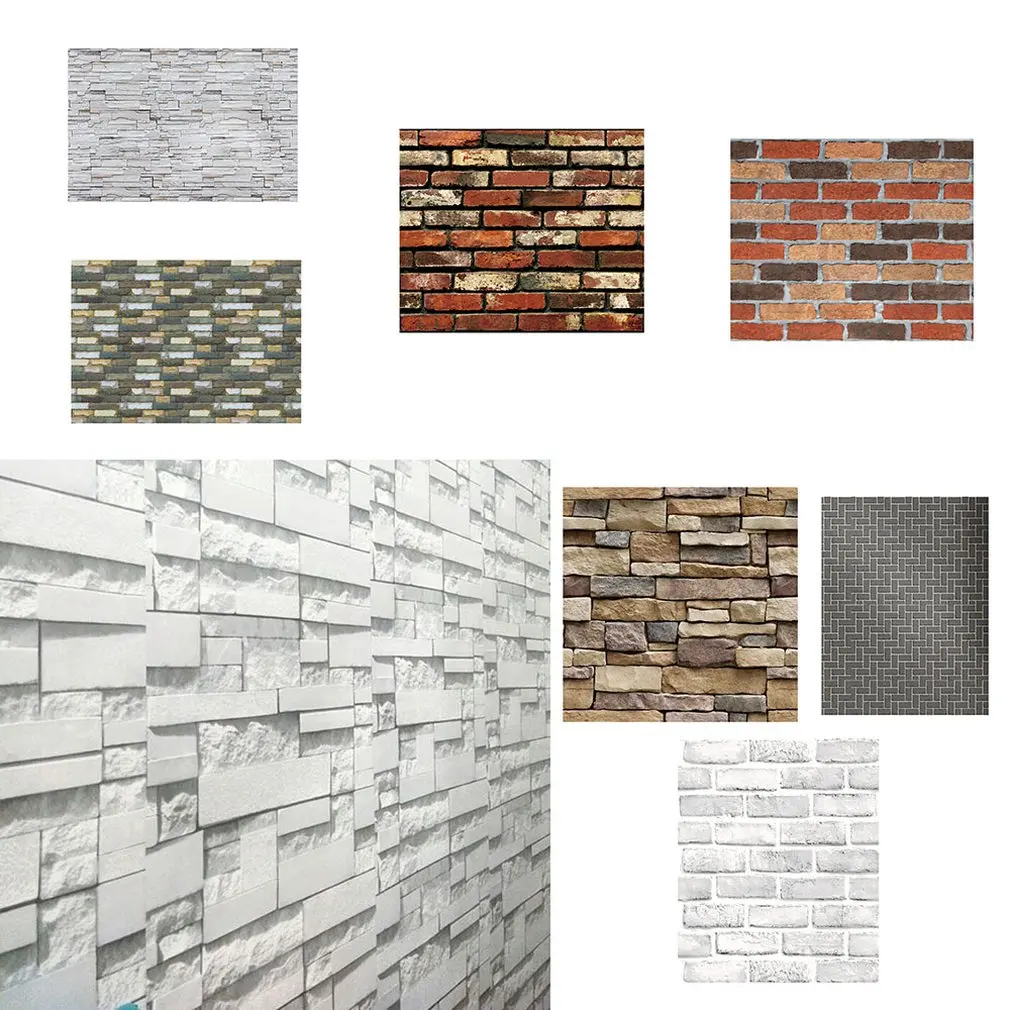 

Simulation Environmental Protection Self-adhesive Wallpaper Pvc Waterproof 3d Wall Sticker Living Room Decoration
