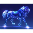 5D алмазная живопись световой лошадь комплект для алмазной вышивки сделай сам Животные вышивка крестом Алмазный комплект мозаичная картина для украшения дома