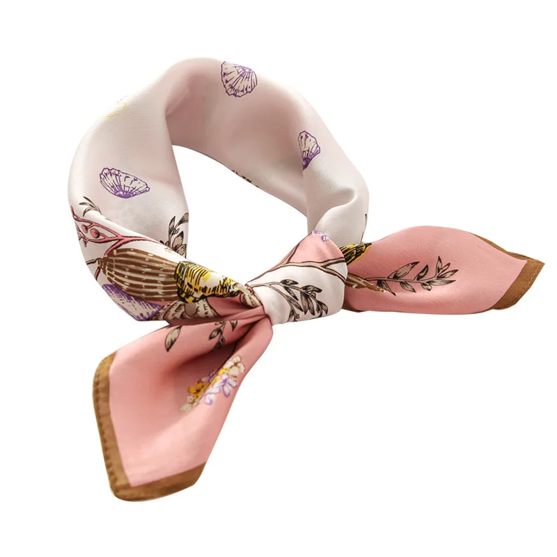 

New 100% Natural Real Silk Neckerchief For Women Print Square Scarf 2020 Headscarf Pure Bandana Hijab Foulard Scarves Pashmina