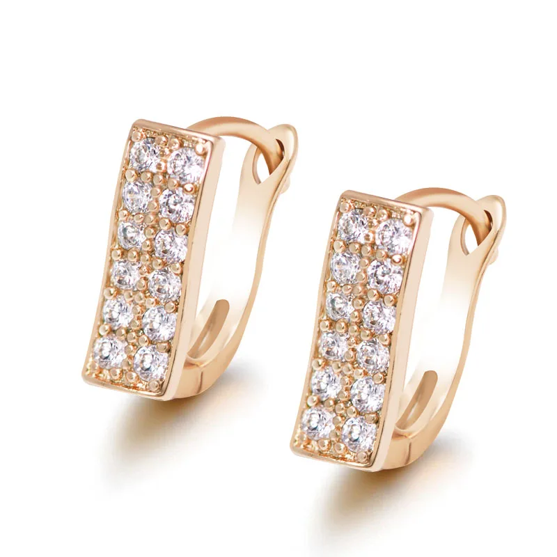 Женские серьги кольца MxGxFam золотого цвета 18 k с цирконом класса ААА + модный