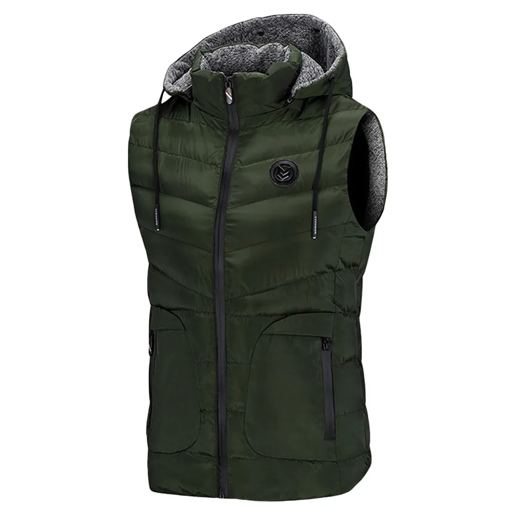 Casaco jaqueta masculino chaqueta hombre, Мужское пальто, Осень-зима, на молнии, уличная куртка с капюшоном, жилет, куртка, верхнее пальто