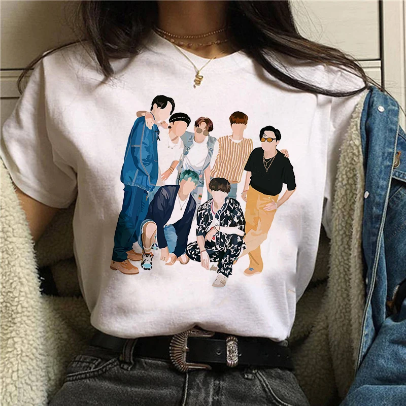 

New DYNAMITE Harajuku T-shirt K-pop Ladies KPOP Bangtan Boys T Shirt Women JIMIN JIN SUGA V JUNGKOOK Tshirts top Tees Female