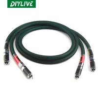 diylive mcintosh fired 4 core copper silver plated rca signal cable 2rca male to 2rca male dual lotus audio cable