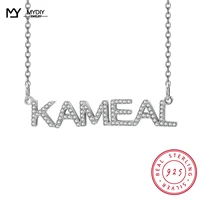 925 sterling silver custom name shiny full zircon 925 sterling silver personalized gift minimalist fine jewelry 2021 trend
