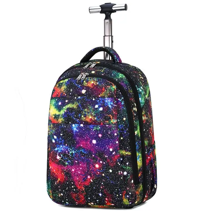 18 inch School trolley bag Rolling backpack Wheeled backpack kids School backpack On wheels Trolley luggage  bags for teenagers