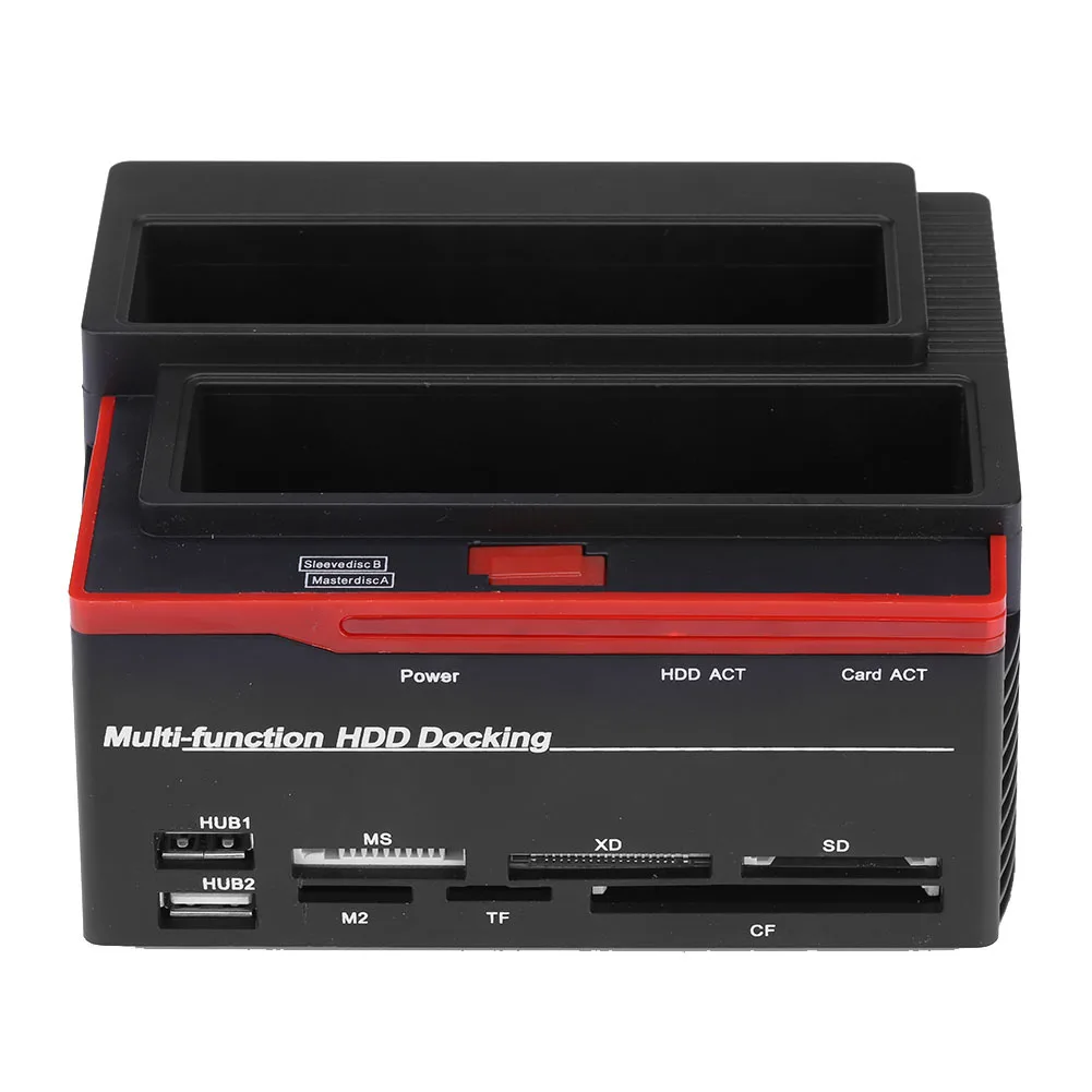 

Dual-Bay 2.5"/3.5" SATA & IDE HDD Enclosure Docking Dock Station USB2.0 Hub Card Reader upport M2/MS/TF/SD/MMC