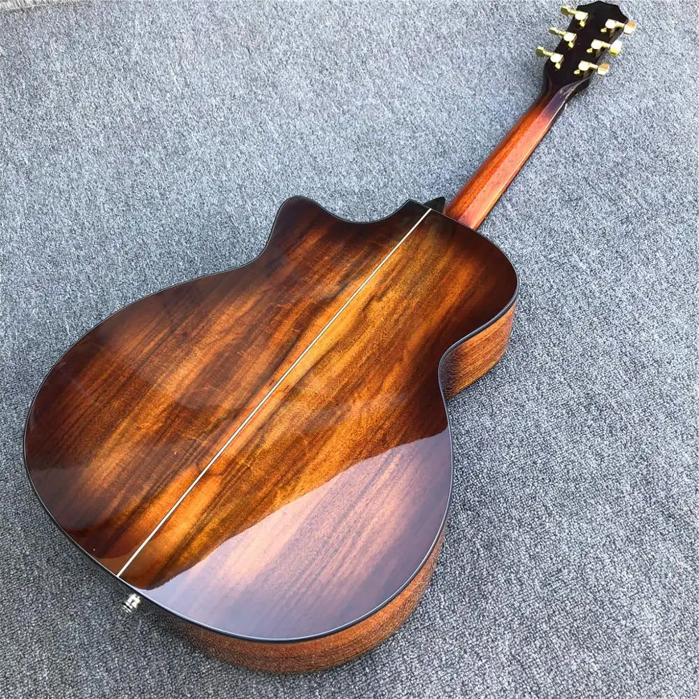 Высокое качество Ebony fingerboard Chaylor K24ce Акустическая гитара, фабрика Cutaway K24 Solid koa гитара