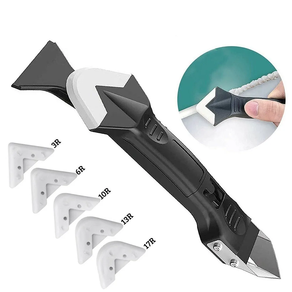 

3In1 Silicone Caulking Tool Caulk Remover Smoother Finisher Sealant Smooth Scraper Grout Kit Tool Repair Gap Clean Residual Glue
