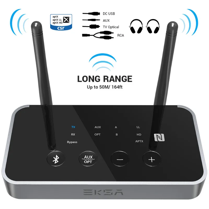 EKSA Bluetooth 5 0 передатчик для ТВ динамик наушники автомобильный беспроводной