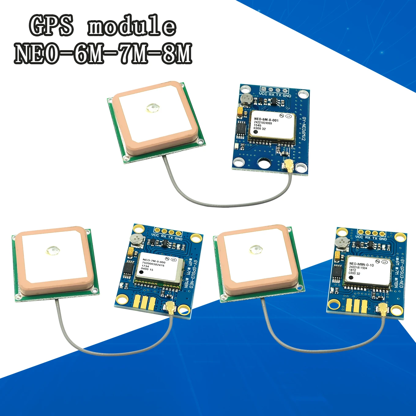 Фото GY NEO6MV2 Новый NEO 6M gps модуль с управлением полетом EEPROM MWC APM2.5 большая антенна для|module