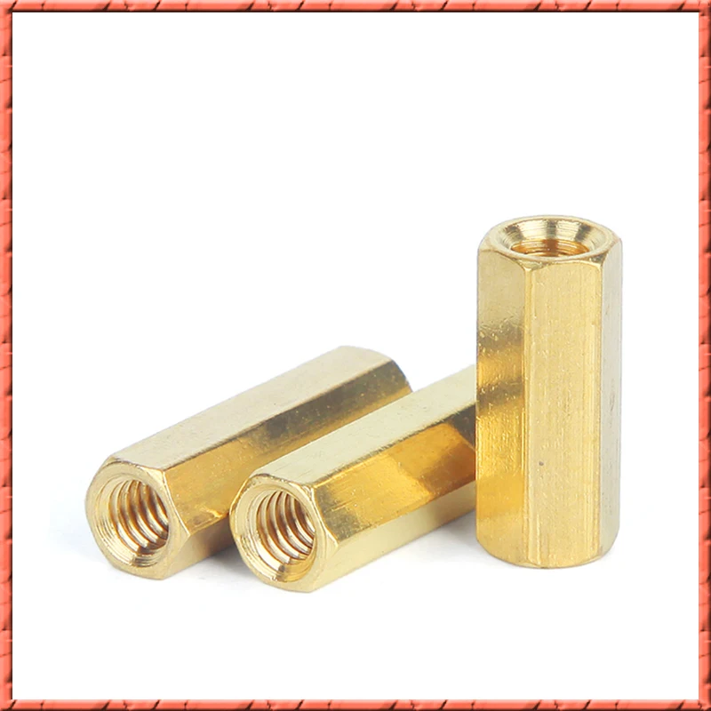 100 шт./лот медная шестиугольная двухпроходная гайка монтажная плата