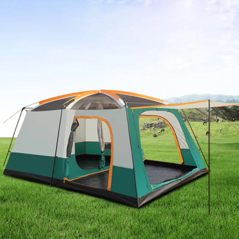 Preise Freizeit Camping Zelt Zwei-Schlafzimmer Und Ein-Wohnzimmer Doppel-Schicht Zelt Outdoor Camping Wasserdicht Wasserdicht Für 5-8 Menschen