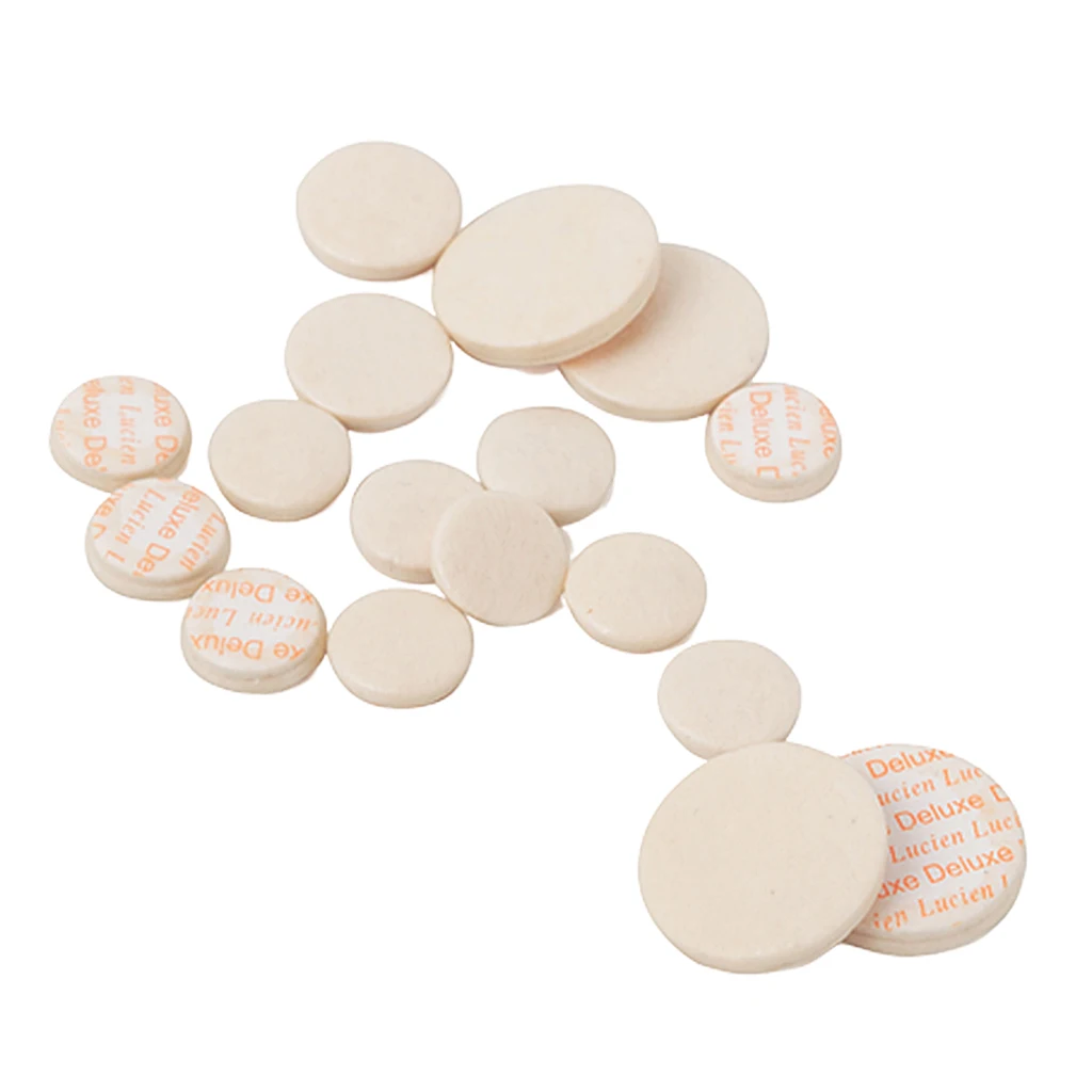 

17pcs / Set Clarinet Replacement Pads 17.4 /17.3/ 16 /12.1/10mm White Wind