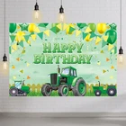Зеленый Трактор тема парвечерние задний фон детский душ первый день рождения новорожденный фото стенд реквизит для детей семейный баннер