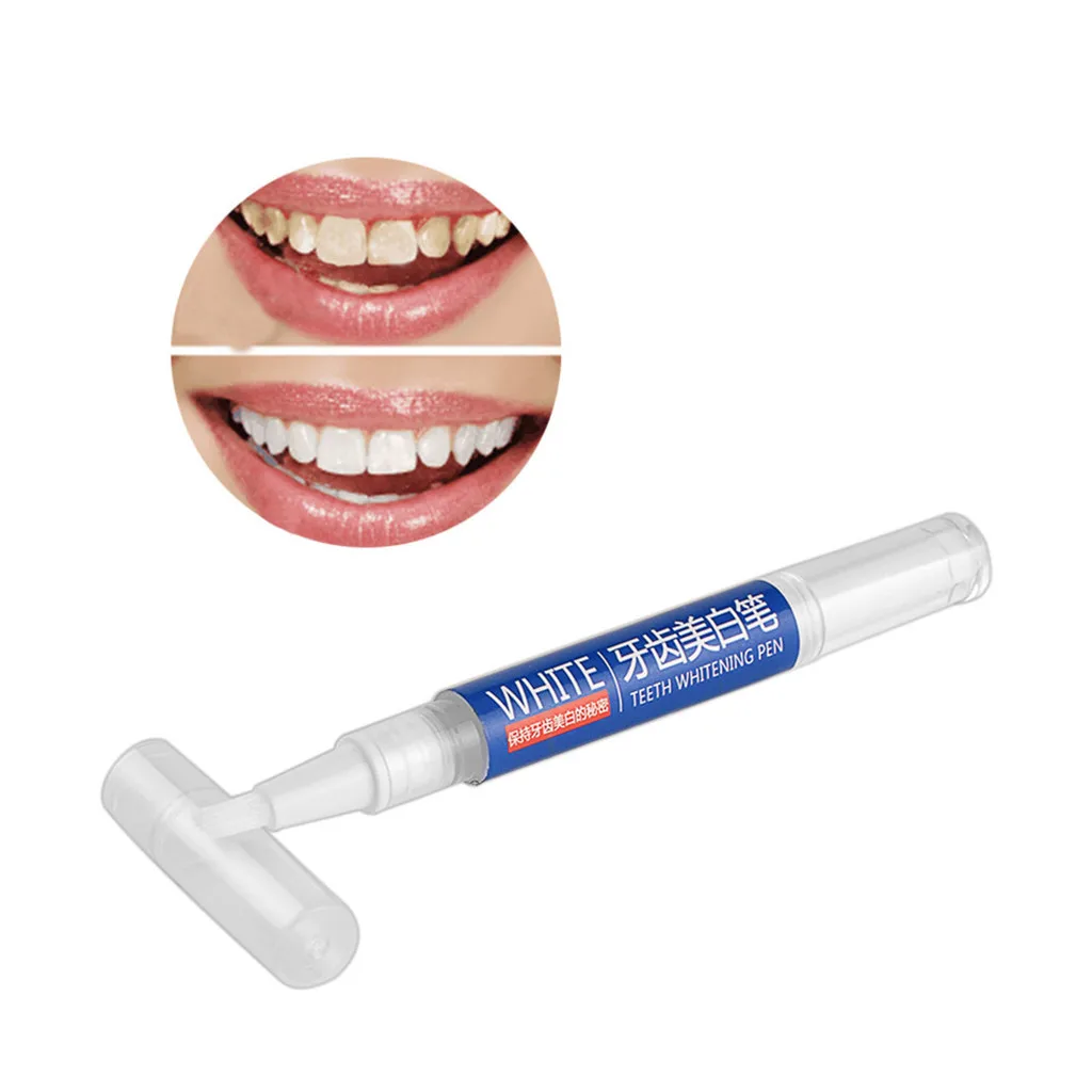 

Teeth Whitening Gel Pen Tooth Coffee Wine Stains Plaque Gums Remover Brush