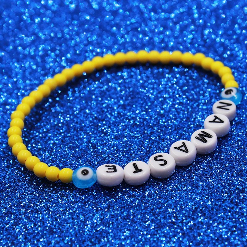 Модный цветной браслет с бусинами из кристаллов надписью Happy Smile для детей