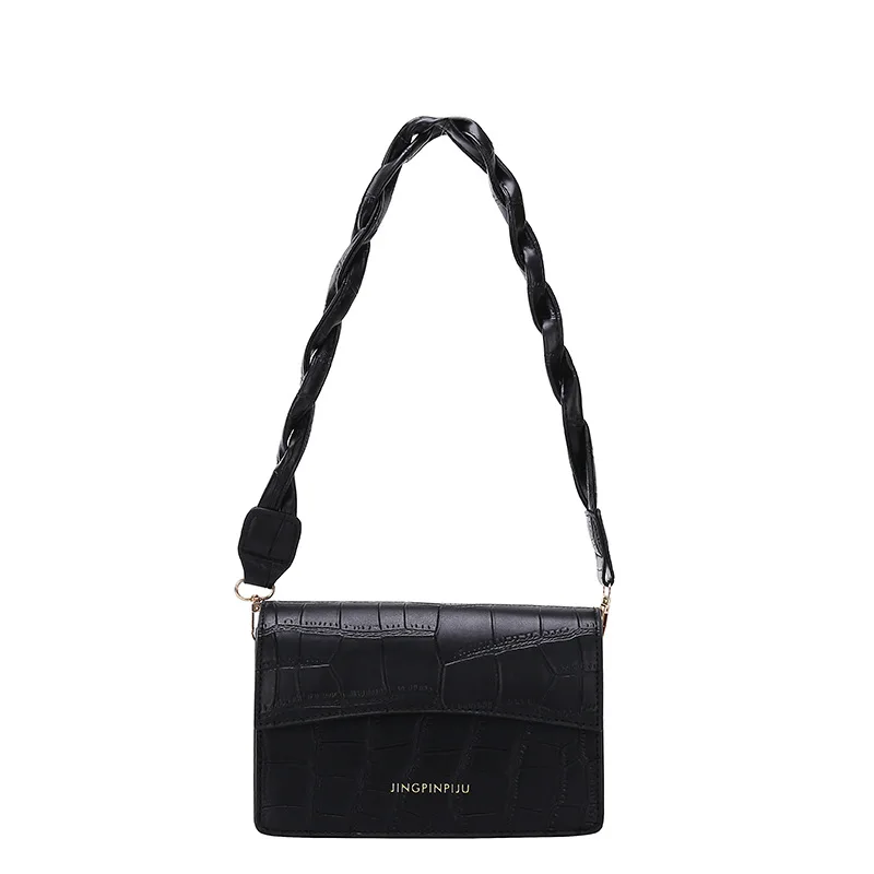 

Bag 2020 summer new trendy fashion crocodile pattern small square bag versatile one-shoulder messenger bag